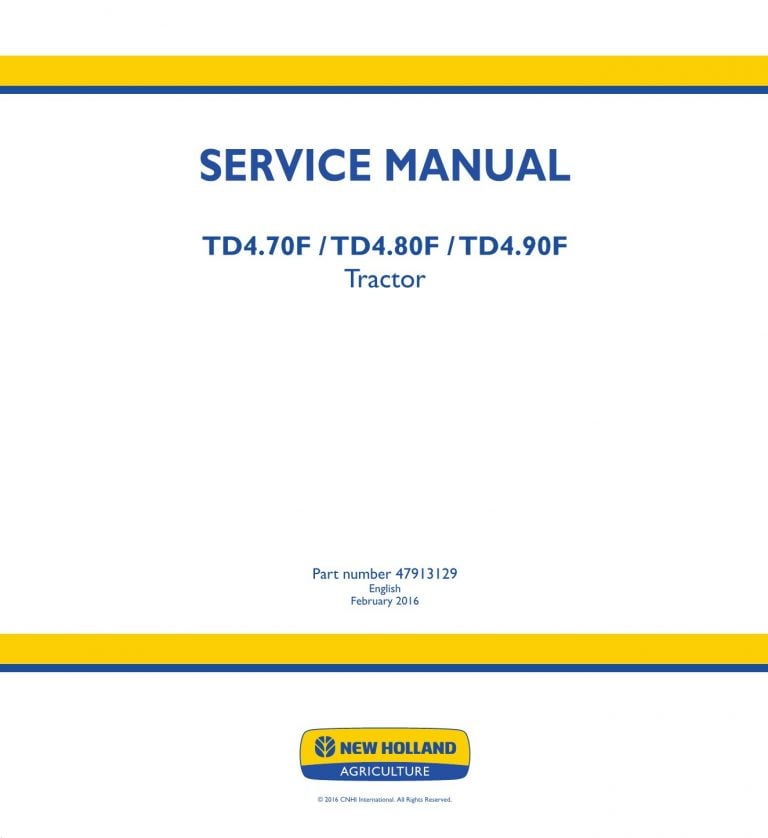 New Holland TD4 70F TD4 80F TD4 90F Tractor Service Repair Manual A