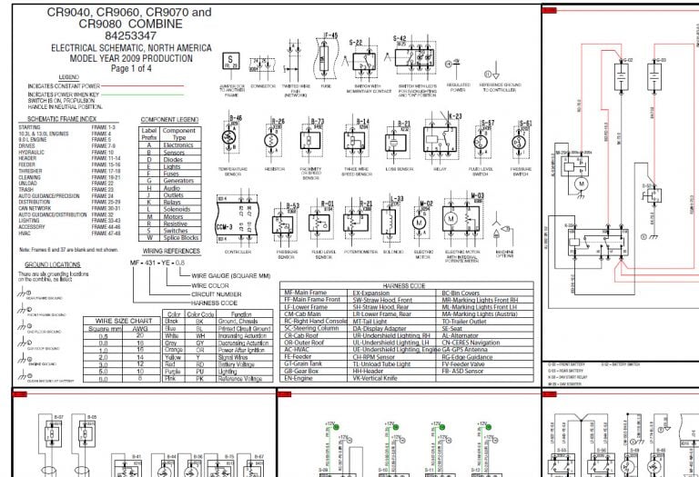 New Holland CR9040/CR9060/CR9070/CR9080 COMBINE ELECTRICAL SCHEMATIC ...