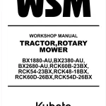 Kubota BX1880-AU BX2380-AU BX2680-AU RCK60 RCK54D RCK48 Service Manual