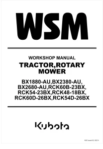 Kubota BX1880-AU BX2380-AU BX2680-AU RCK60 RCK54D RCK48 Service Manual