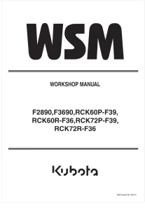 Kubota F2890 F3690 RCK60P-F39 RCK60R-F36 RCK72P-F39 RCK72R-F36 Service Manual