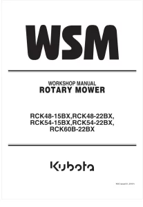 Kubota RCK48-15BX RCK48-22BX RCK54-15BX RCK54-22BX RCK60B-22BX Service Manual