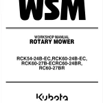 Kubota RCK54-24B-EC RCK60-24B-EC RCK60-27B-ECRC60-24BR RC60-27BR Service Manual