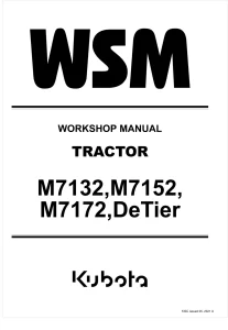 Kubota M7-132 M7-152 M7-172 DeTier Service Manual